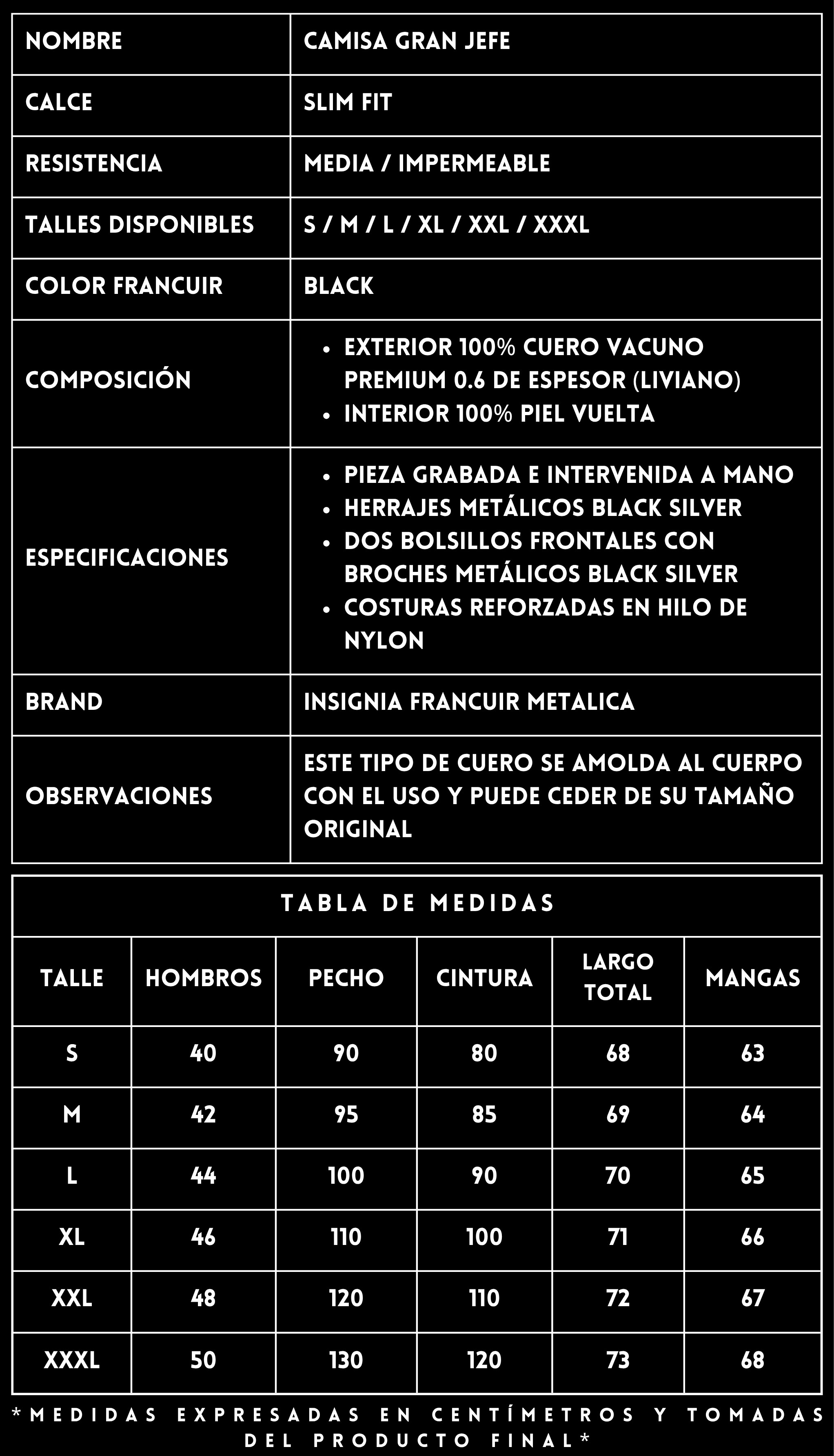 Camisa Cuero Gran Jefe FRANCUIR